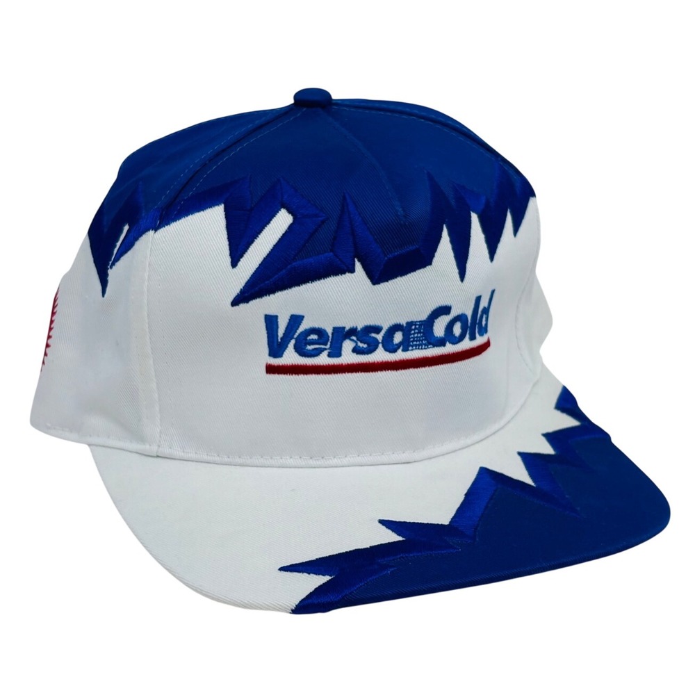 Vintage VersaCold First In Cold Snapback Hat Shark Tooth Ice Flame Icicle Cap